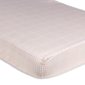 Lençol com Elástico Solteiro Exclusivo Coisas da Doris Mini Vichy Rosa