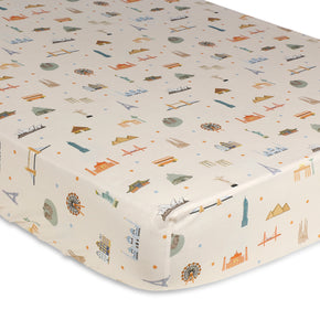 Lençol com Elástico Solteiro Exclusivo Coisas da Doris Volta ao Mundo