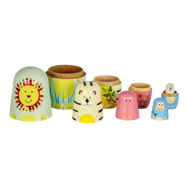 Jogo de 5 Matrioskas Bichos da Floresta