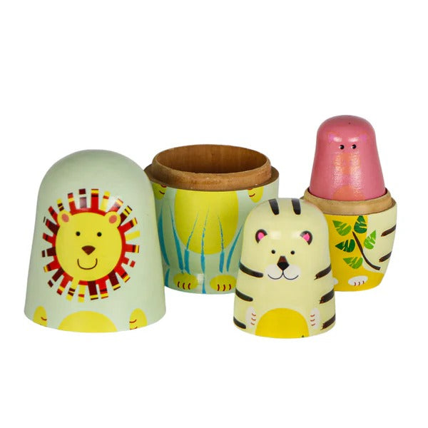 Jogo de 5 Matrioskas Bichos da Floresta