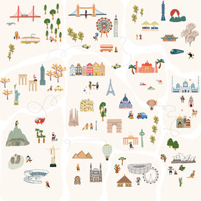 Painel de Parede Volta ao Mundo Exclusivo Coisas da Doris