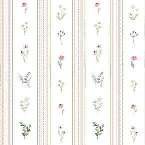 Papel de Parede Betina Flores e Listras Estampa Exclusiva Coisas da Doris