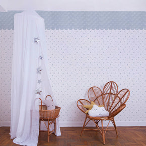 Papel de Parede Bolhinhas Barrado Escamas