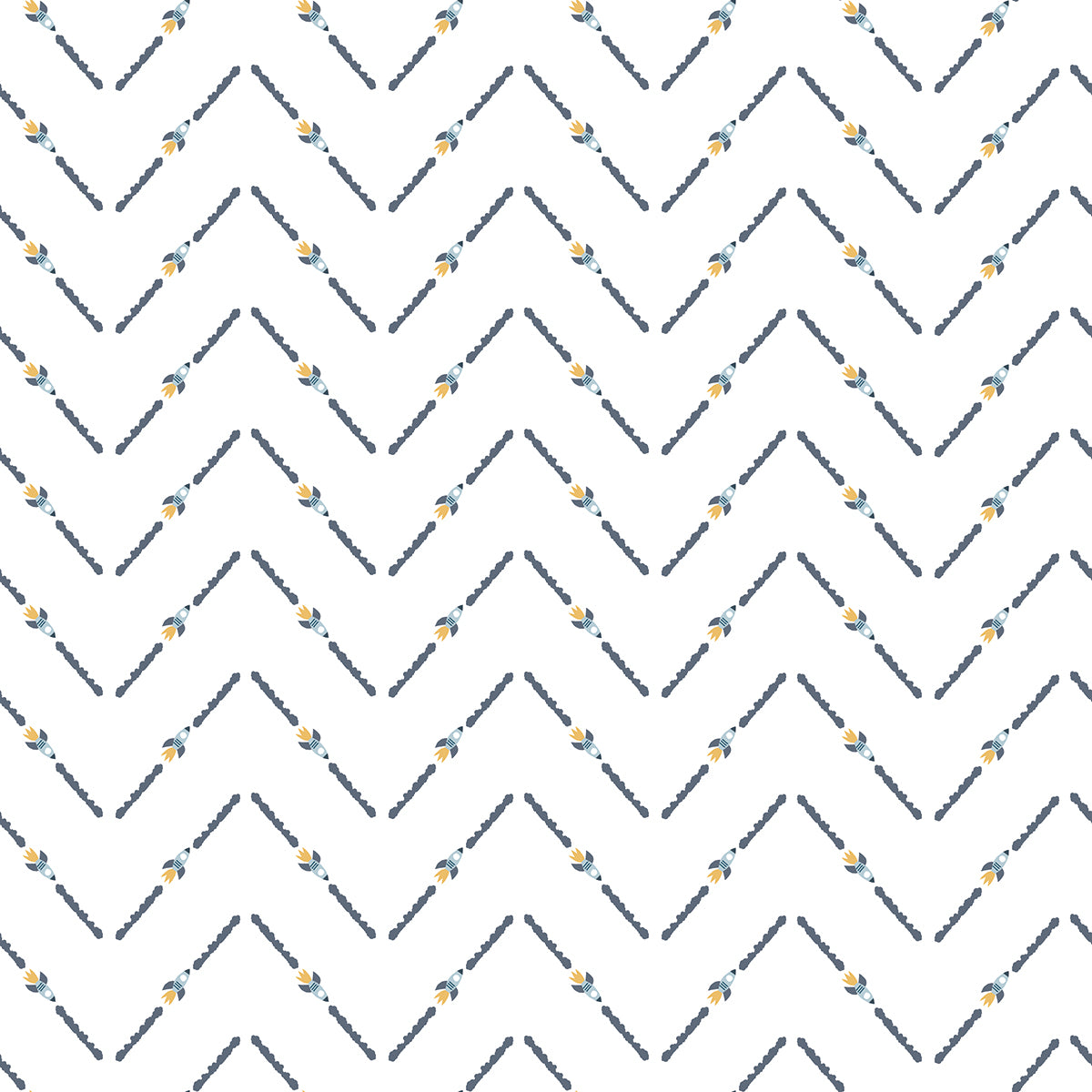 Papel de Parede Foguetes ZigZag Estampa Exclusiva Coisas da Doris