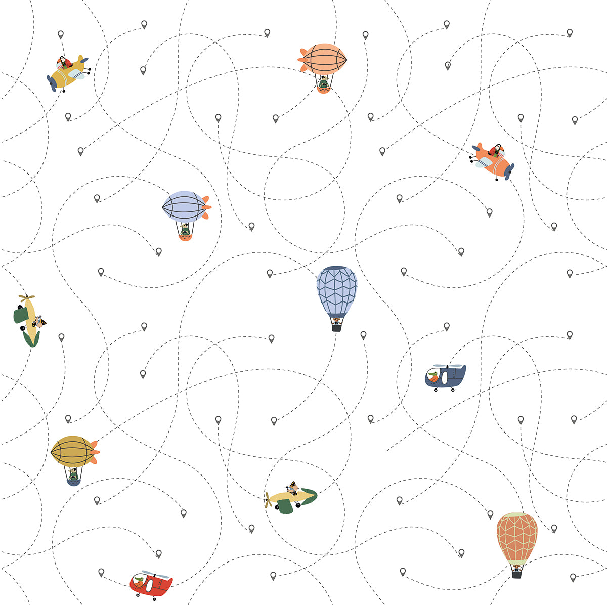 Papel de Parede Rota Avião Estampa Exclusiva Coisas da Doris