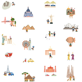 Papel de Parede Volta ao Mundo Estampa Exclusiva Coisas da Doris