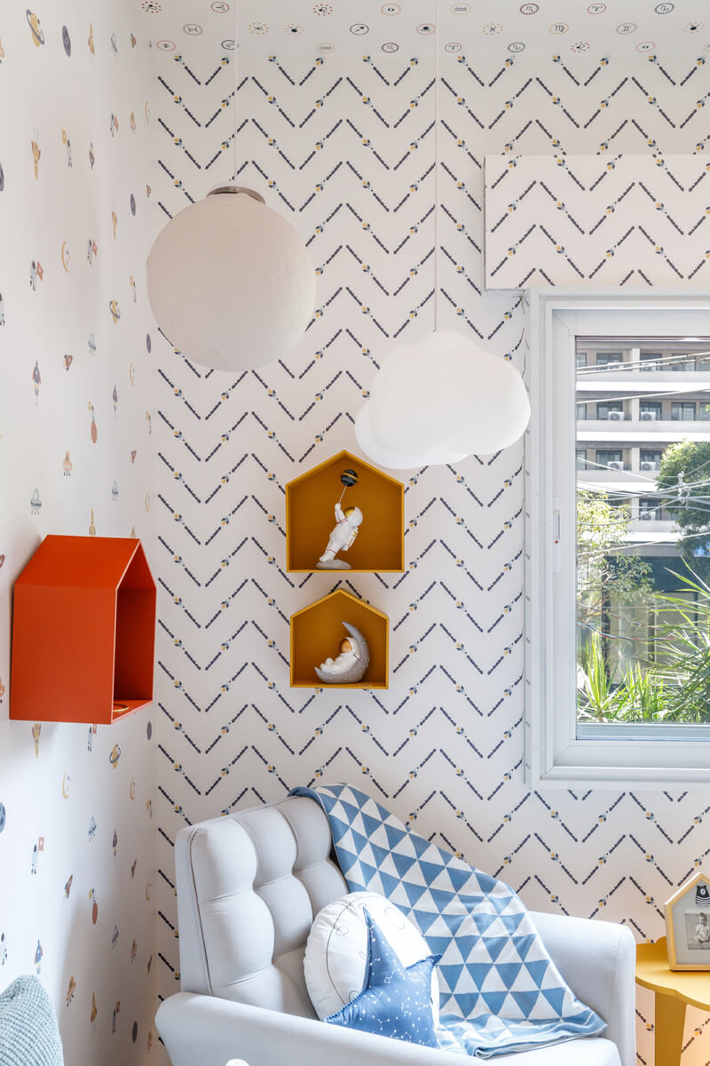 Papel de Parede Foguetes ZigZag Estampa Exclusiva Coisas da Doris