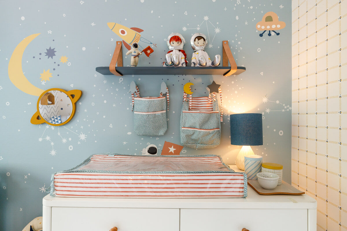 Papel de Parede Foguetes Xadrez Estampa Exclusiva Coisas da Doris