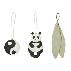 Set de 3 Enfeites Panda 11 x 42 cm Lorena Canals