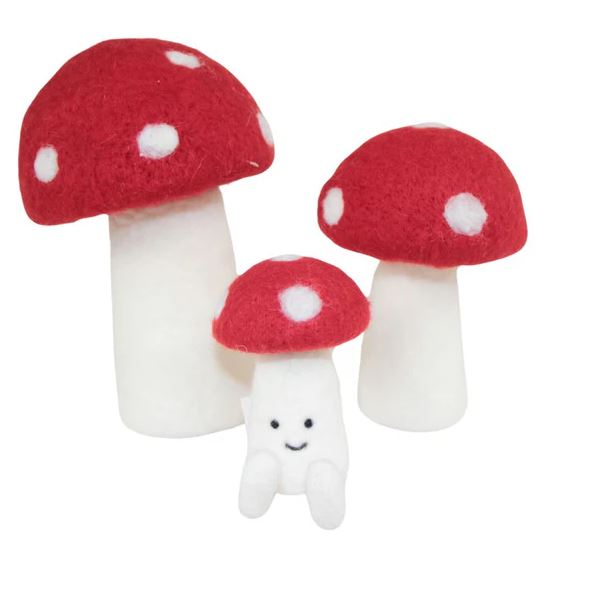 Trio de Cogumelos em Feltro