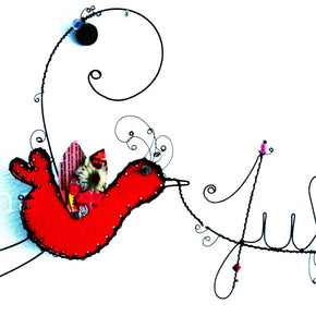 Escultura de Arame Galho Pássaro