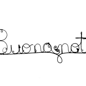 Escultura de Arame Frase Buona Notte