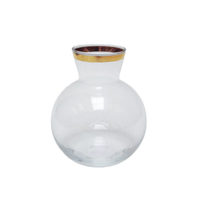 Vaso de Vidro Filete Dourado