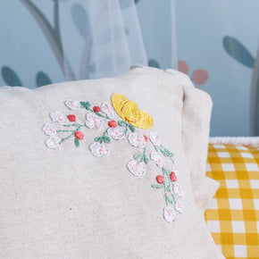 Almofada Bordada 40x40 Limão e Flores