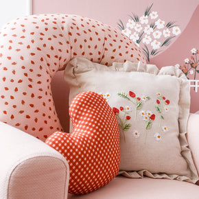 Almofada Bordada 40x40 Morango