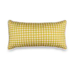 Almofada Retangular Xadrez Mostarda