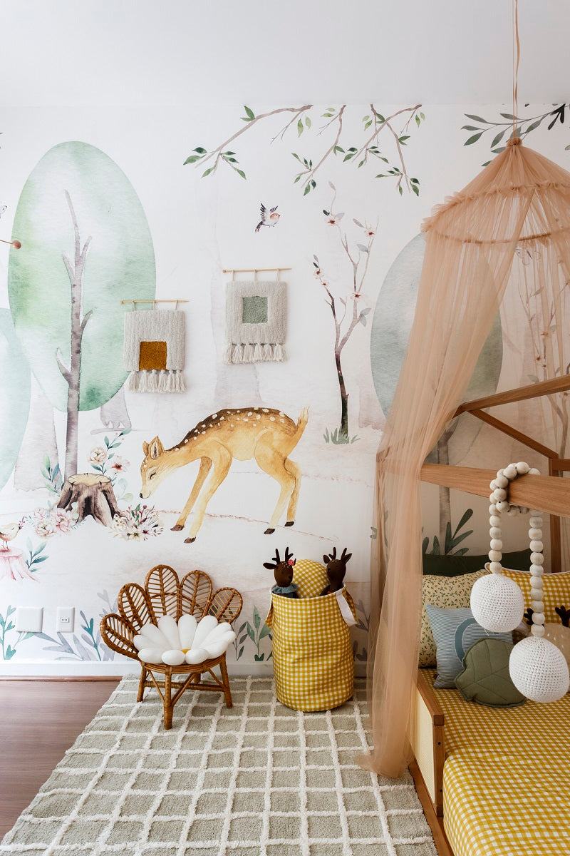 Cesto Organizador com Alça Xadrez Mostarda