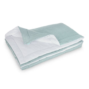 Edredom Solteiro de Algodão Dupla Face Mini Poá Verde
