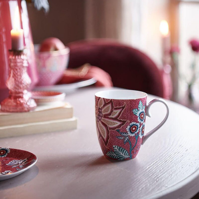 Kit 2 Canecas Grandes Pip Studio Flower Festival Rosa