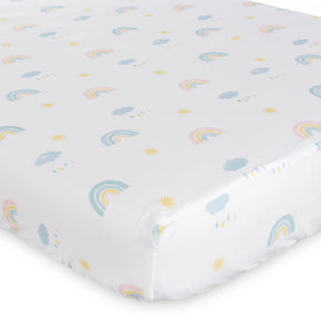 Lençol com Elástico para Berço Arco-Íris