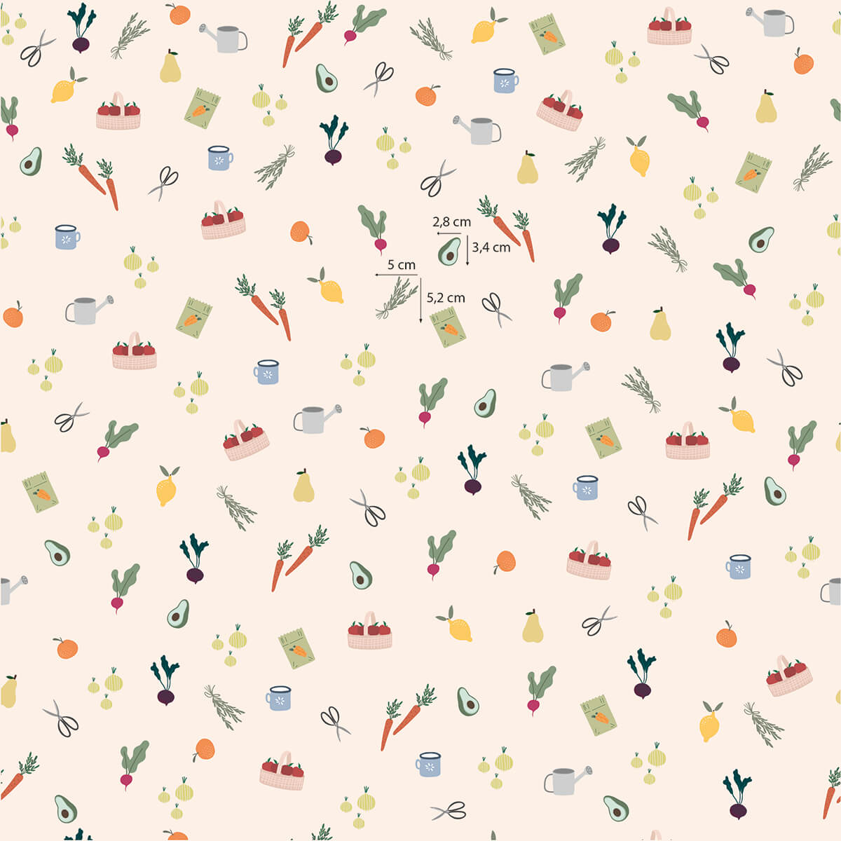 Papel de Parede Frutas e Legumes Estampa Exclusiva