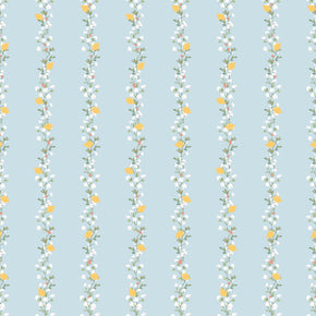 Papel de Parede Listrado Limão Siciliano e Flores Estampa Exclusiva Coisas da Doris