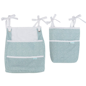 Porta Fraldas de Pendurar Duplo Mini Poá Verde