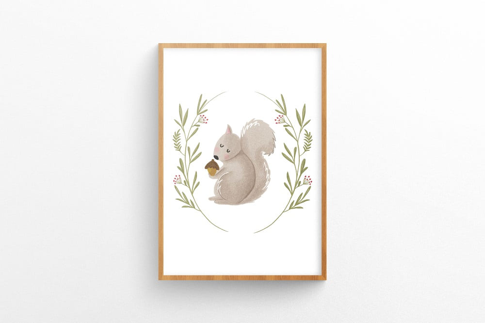 Quadro Floresta Esquilo