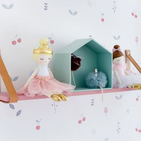 Prateleira Suspensa com Alça de Couro