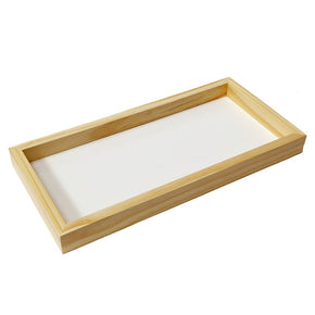 Bandeja de Madeira Retangular Colorida Branca