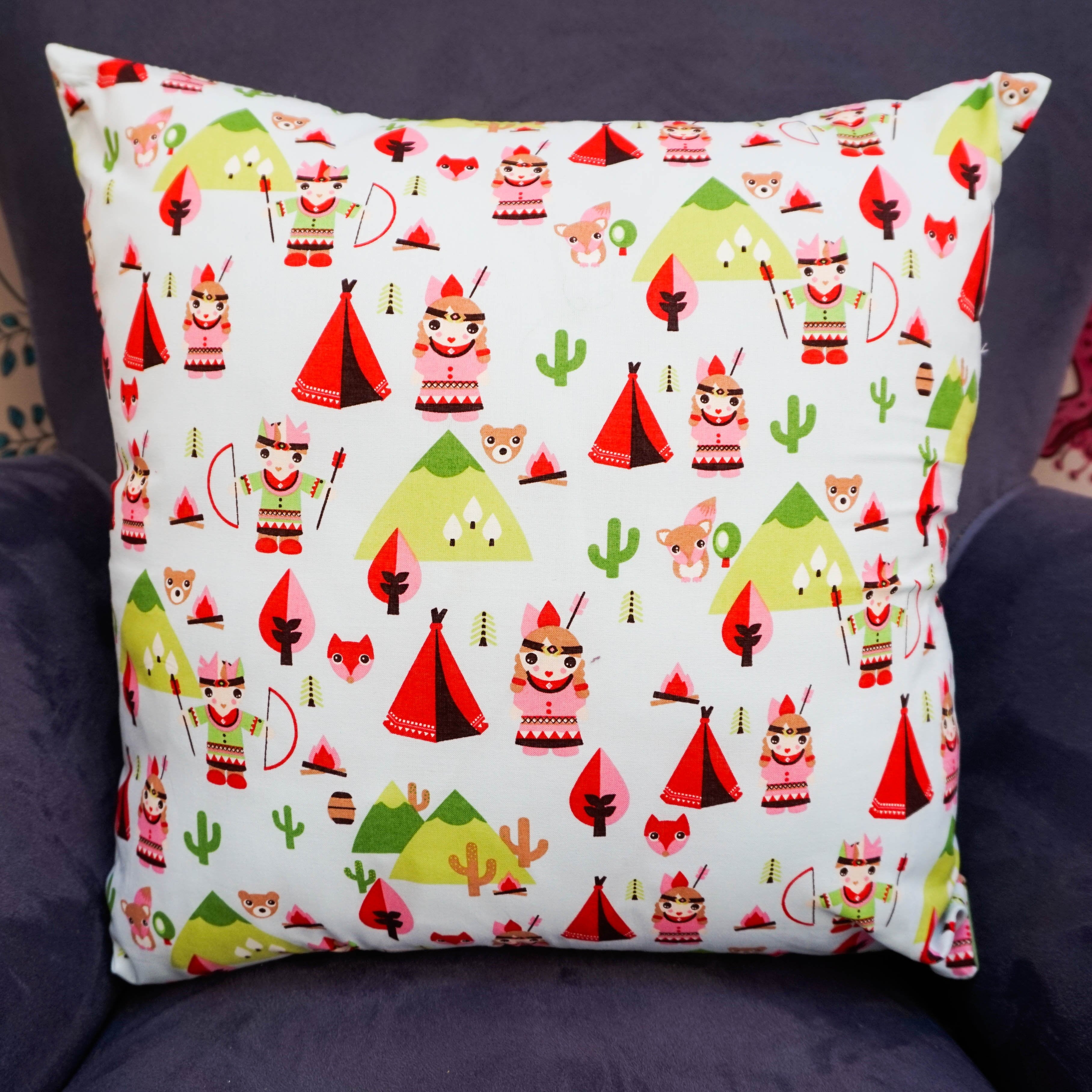 Capa de Almofada Índios Azul