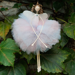 Fada em Pé Pequena Rosa e Azul