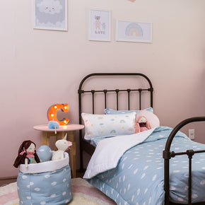 Edredom Solteiro de Algodão Dupla Face Nuvens