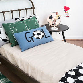 Colcha Envelope Solteiro com Elástico Dupla Face Cáqui e Cru