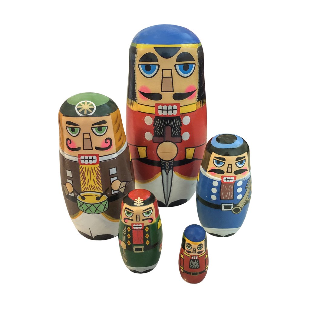 Jogo de 5 Matrioskas Soldadinho de Chumbo