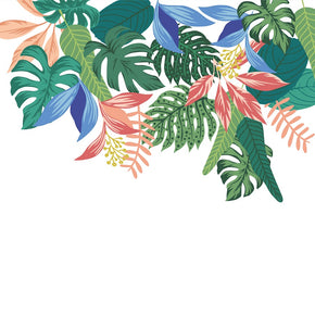 Painel de Parede Folhagem Barrado Verde e Azul