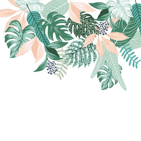 Painel de Parede Folhagem Barrado Verde e Salmão