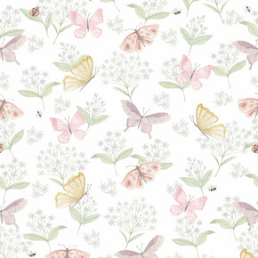 Papel de Parede Borboletas Aquarelado