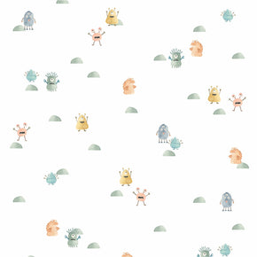 Papel de Parede Monstros Aquarelado