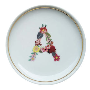 Pratinho de Porcelana Monograma Floral