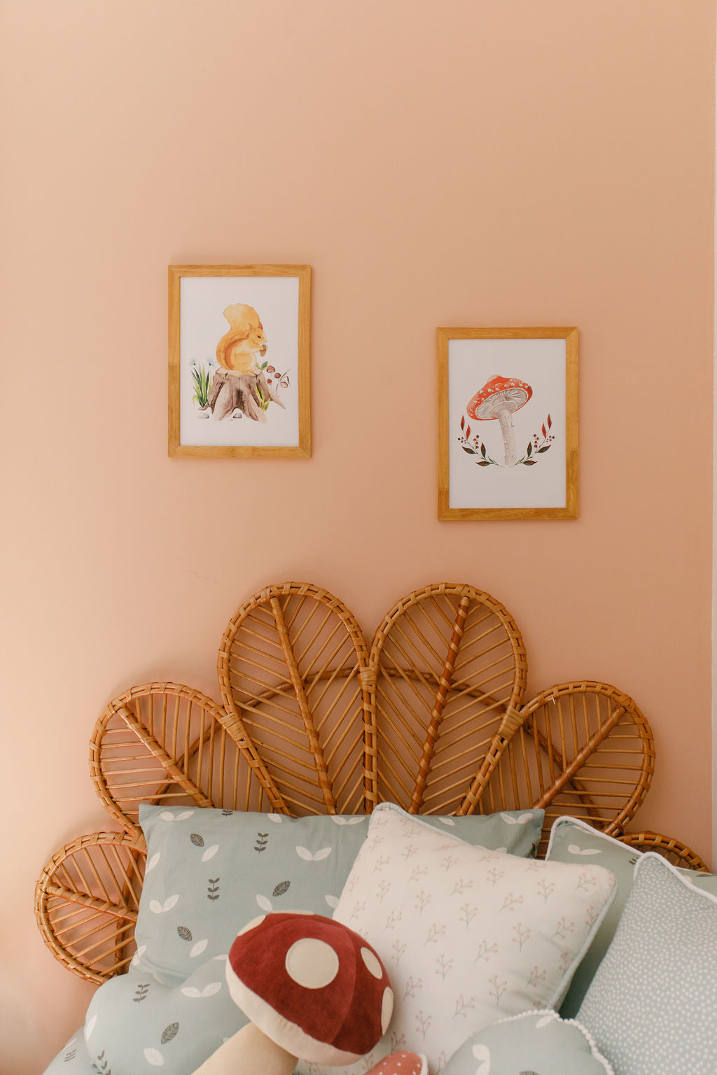 Quadro Bosque Cogumelo Retrô