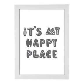 Quadro It's My Happy Place Preto