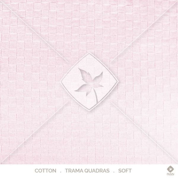 Manta Peseira Solteiro 200 x 120 Rian Tricot Rosa e Amarelo