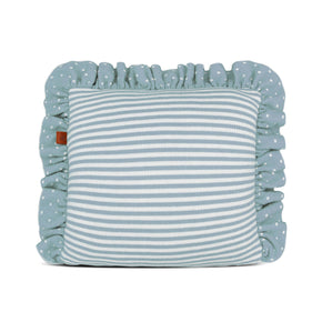 Almofada 40x40 Listra Babado Pingo Rian Tricot Azul
