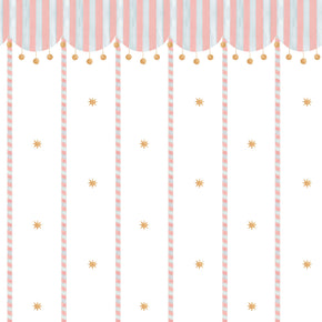 Papel de Parede Circo Listras Toldo Estrelas