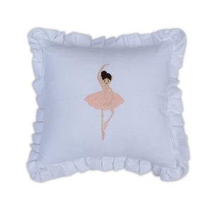 Almofada Bordada com Babados 40x40 Bailarina
