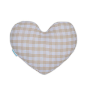Almofada Coração Vichy Bege