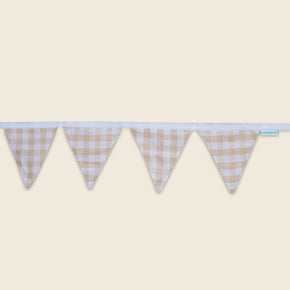 Bandeirola Vichy Bege Estampa Exclusiva Coisas da Doris