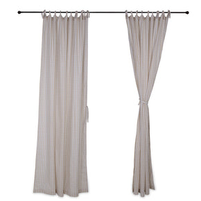 Cortina de Algodão Vichy Bege Estampa Exclusiva Coisas da Doris