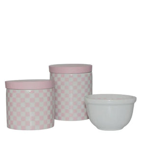 Kit Higiene Quadriculado Rosa